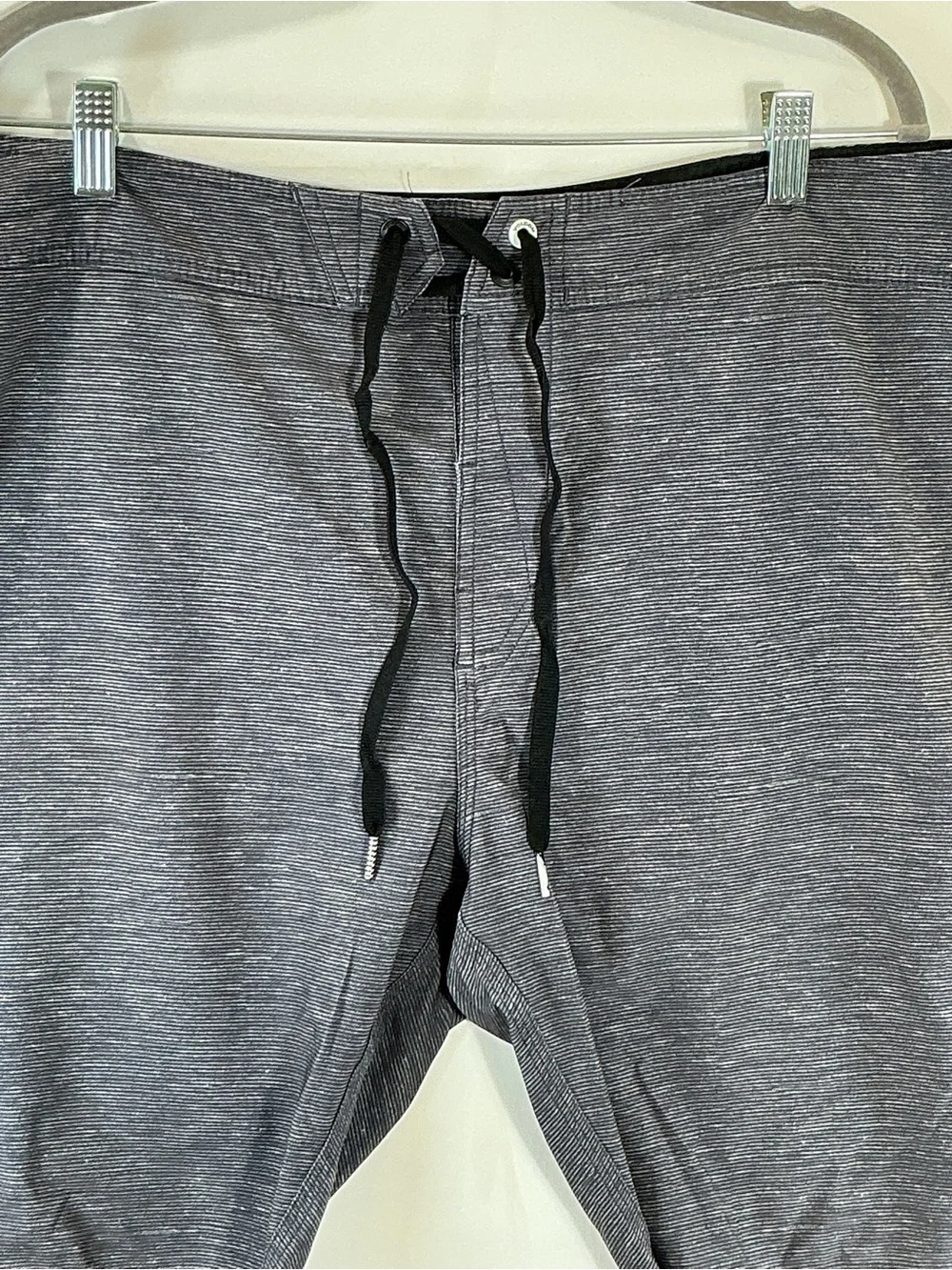 Volcom Striped Board Shorts Size 38 Gray Black Surf Swim Shorts